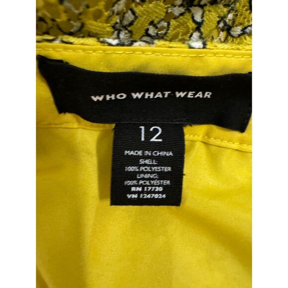 Who What Wear Yellow Ditzy Floral Flowy Midi Skirt 12 - Picture 3 of 4